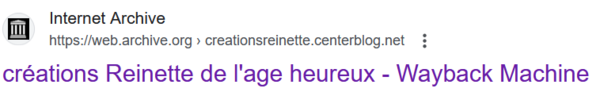 @ REINETTE Message :Trouvé sur INTERNET archives blogs